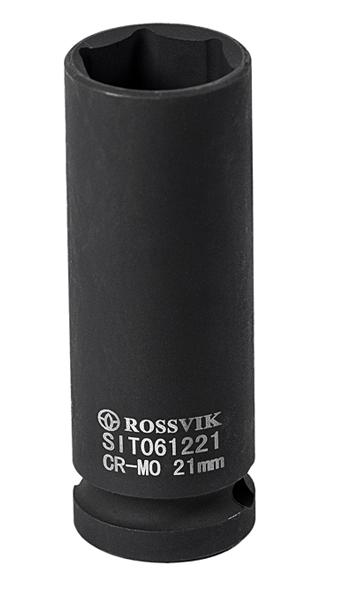 Головка торцевая ударная, тонкостенная, глубокая ROSSVIK, 1/2", 21мм
